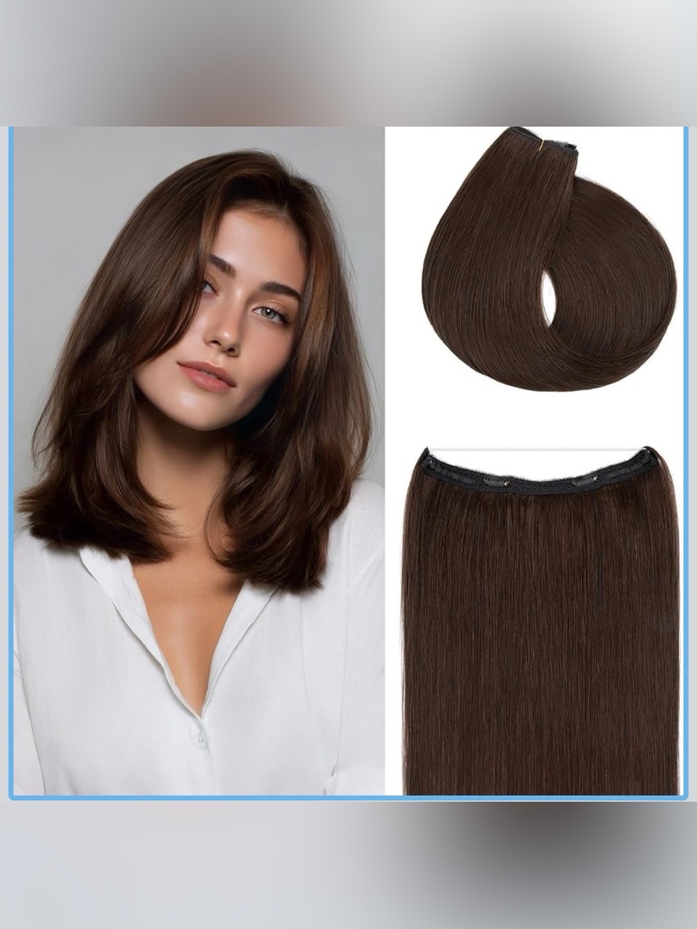 Hair Extensions Real Human Hair Short Remy Hairs Wire Extension Invisi